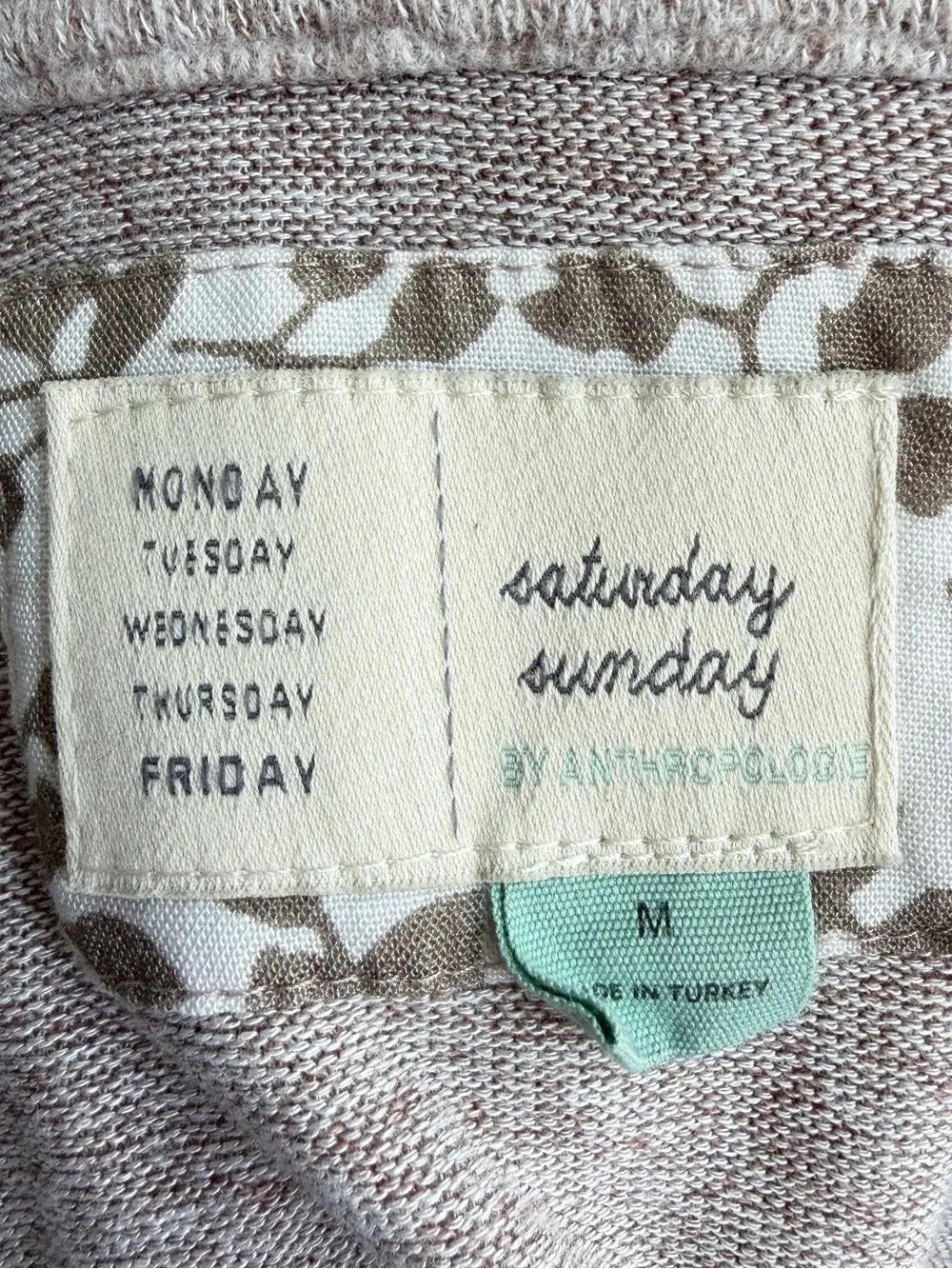 Anthropologie Saturday Sunday Knit Open Front Cardigan Sweater in Oatmeal Size M